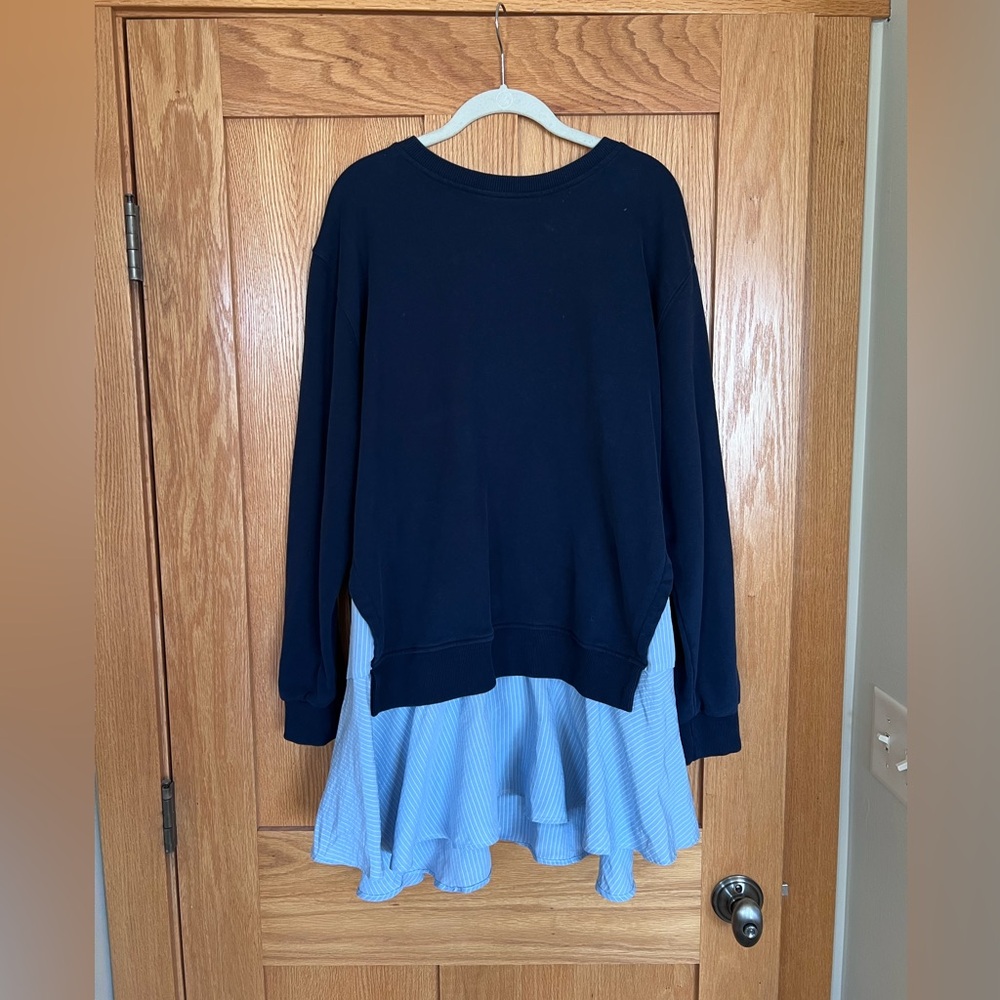 Anthropologie Navy Crew Neck Sweater Dress